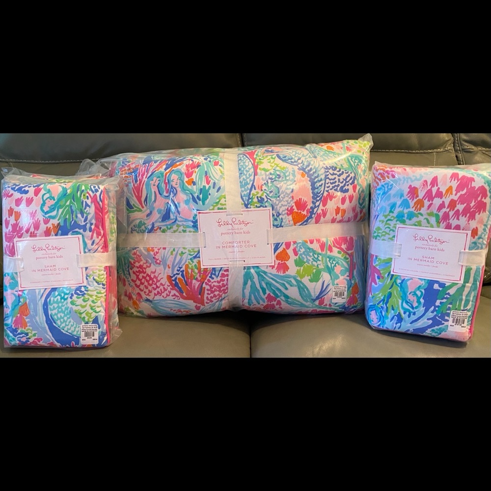 Lilly Pulitzer Mermaid Cove Comforter Shams Euro